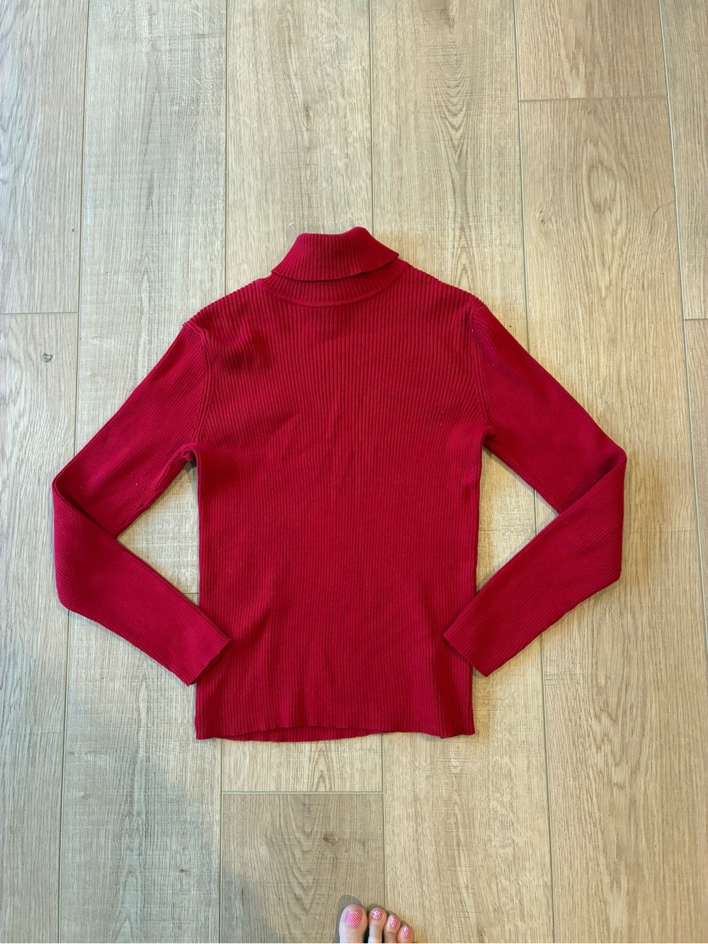 Deane & White Vintage Classic Red Ribbed Turtleneck Sweater EUC Small cotton